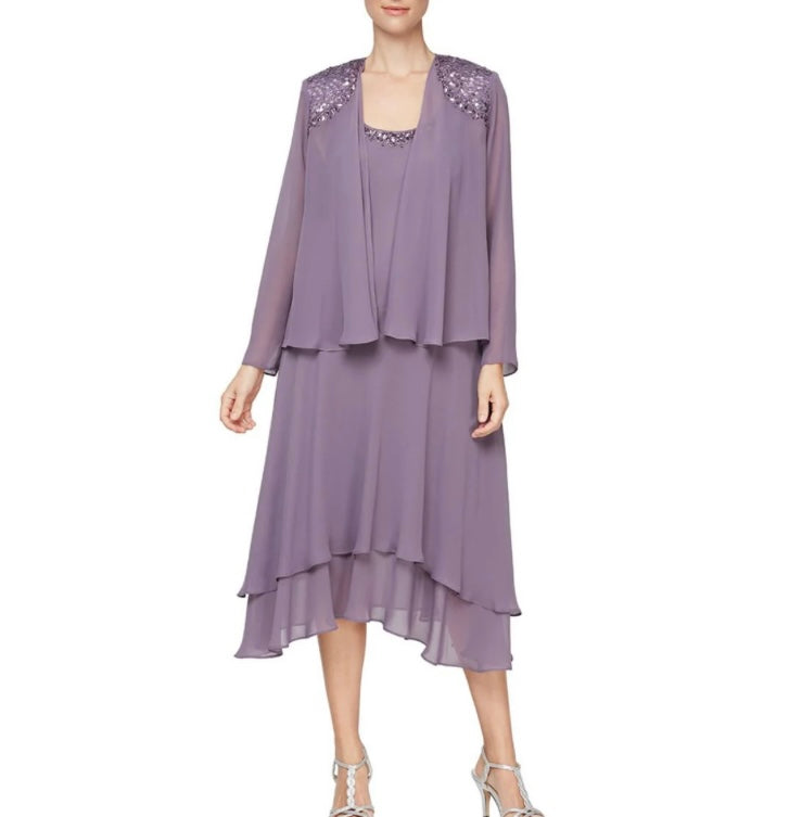 SLNY/embellished, two-piece dress plus size