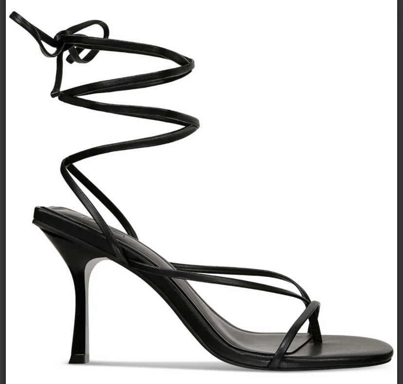 INC BLACK SMOOTH SLINGBACK SANDAL
