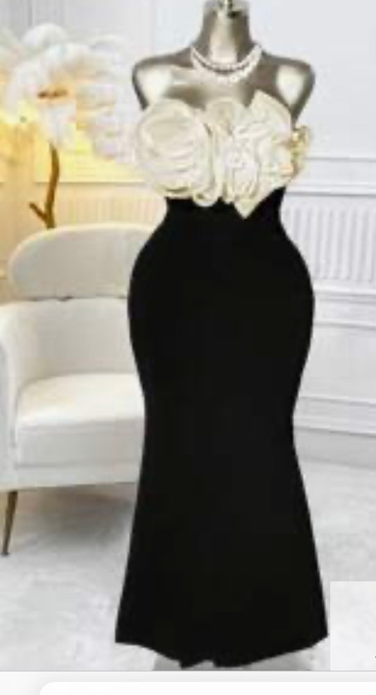 Black and Cream Gown