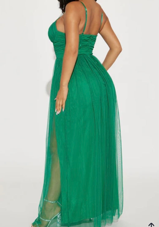 Tulle Maxi dress/green