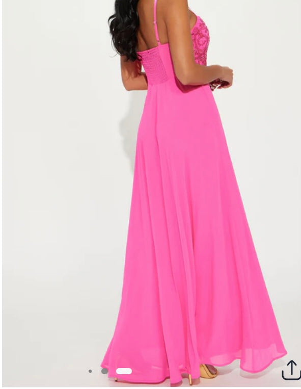 Chiffon gown fuchsia