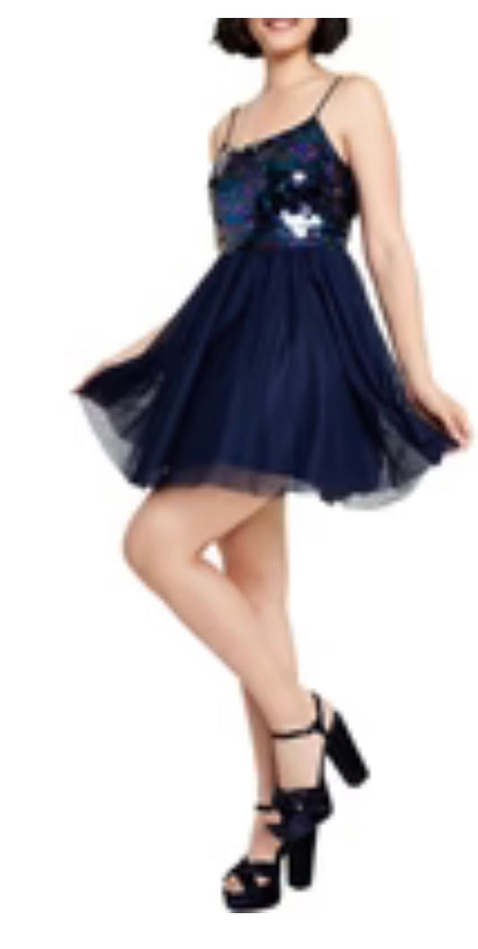 Junior fit &flare dress lovely embellish top