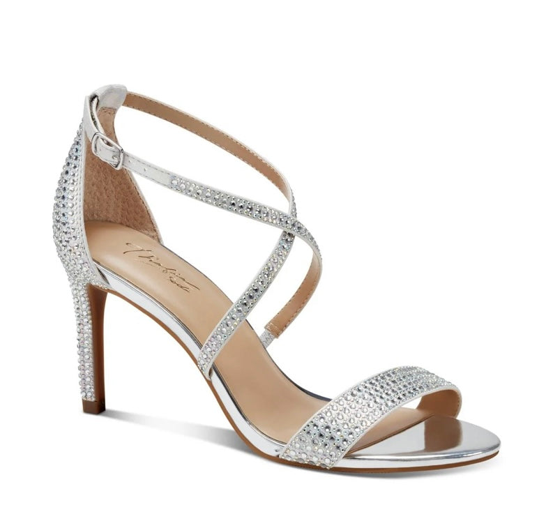 Silver metallic dress sandals