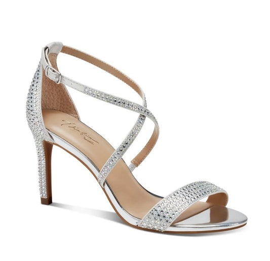 Silver metallic dress sandals