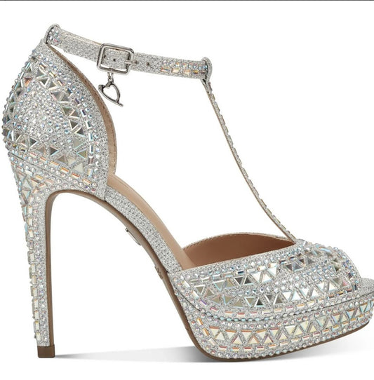 Silver and Gold Rhinestone Heel/ platform