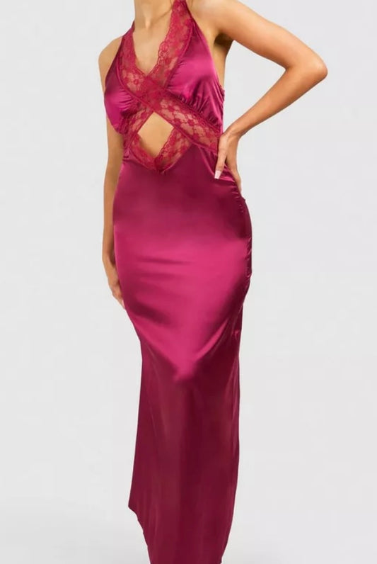 Satin evening dress