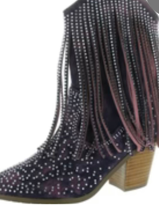 Bling women western boots with fringe