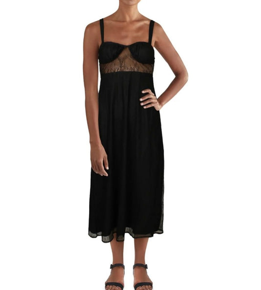 Danielle Bernstein midi black dress