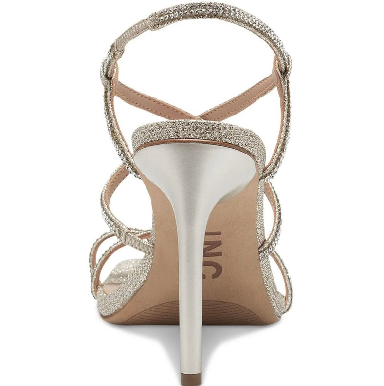 Champagne Crystal dress shoe heels