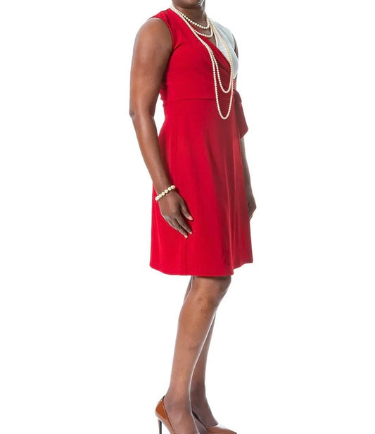 Color block wrap dress