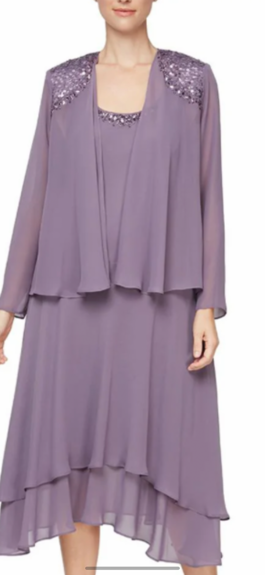 SLNY/embellished, two-piece dress plus size